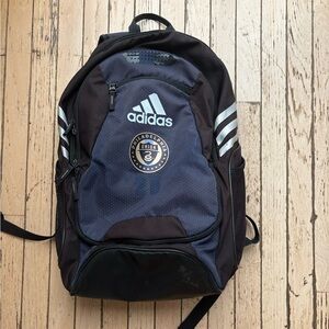 Philadelphia Union Adidas Black and Blue Soccer Backpack